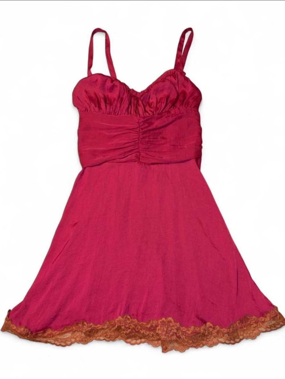 ✨ Intimately Free People Magenta Lace-Trim Slip Dress ✨